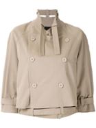 Gloria Coelho Double Breasted Cropped Coat - Neutrals