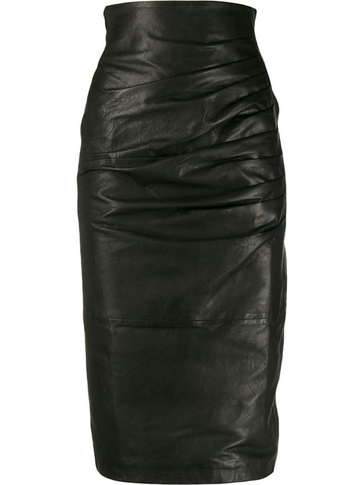 P.a.r.o.s.h. Leather Pencil Skirt - Black
