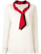 Jw Anderson Scarf Detail Sweater - White