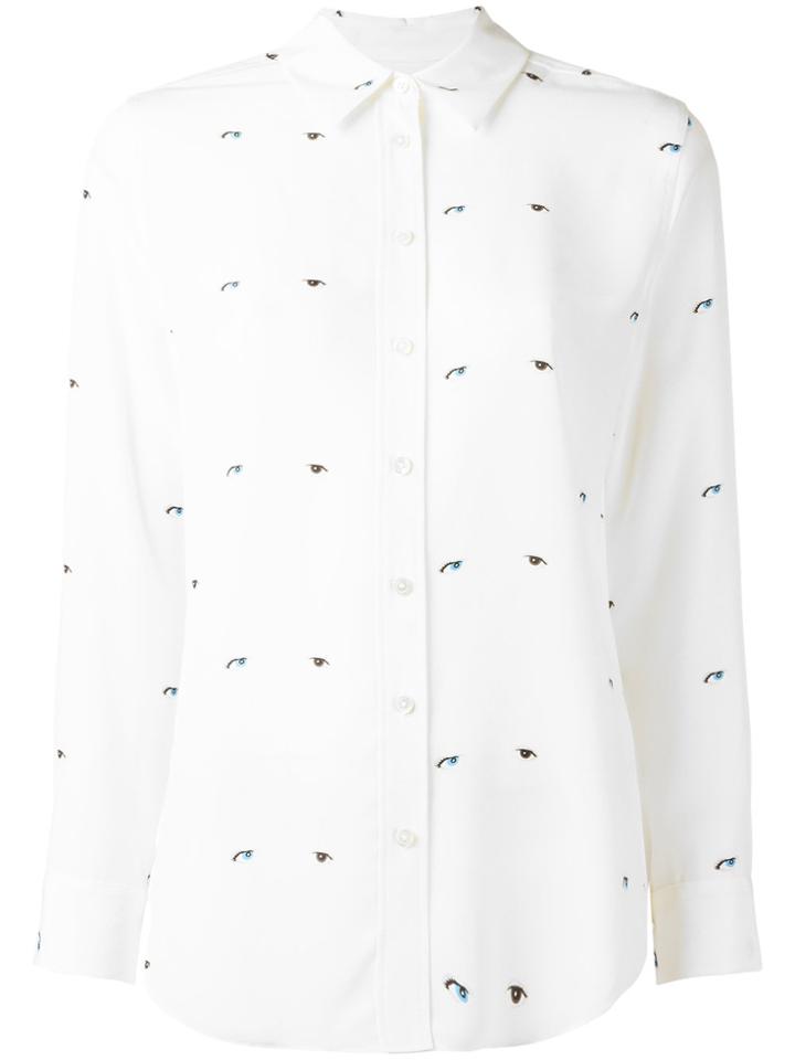 Equipment Allover Eye Print Shirt - White