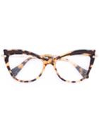 Miu Miu Eyewear - Tortoiseshell Cat Eye Frames - Women - Acetate/metal - 53, Brown, Acetate/metal