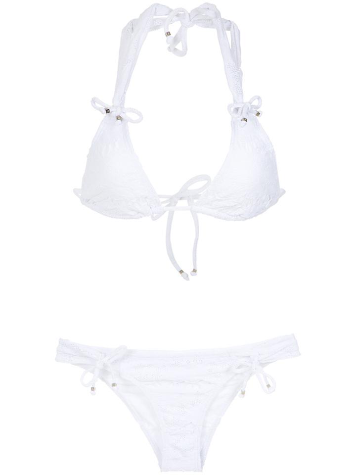 Amir Slama Textured Bikini Set - White
