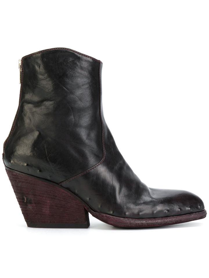 Officine Creative Thick Heeled Ankle Boots - Pink & Purple