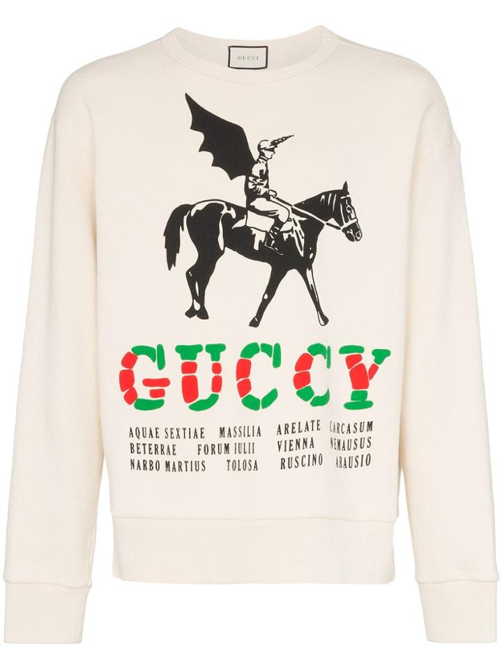 Gucci Winged Jockey Guccy Jumper - Neutrals