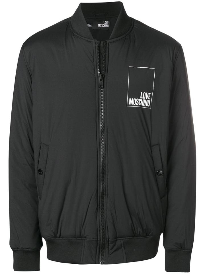 Love Moschino Logo-embellished Bomber Jacket - Black