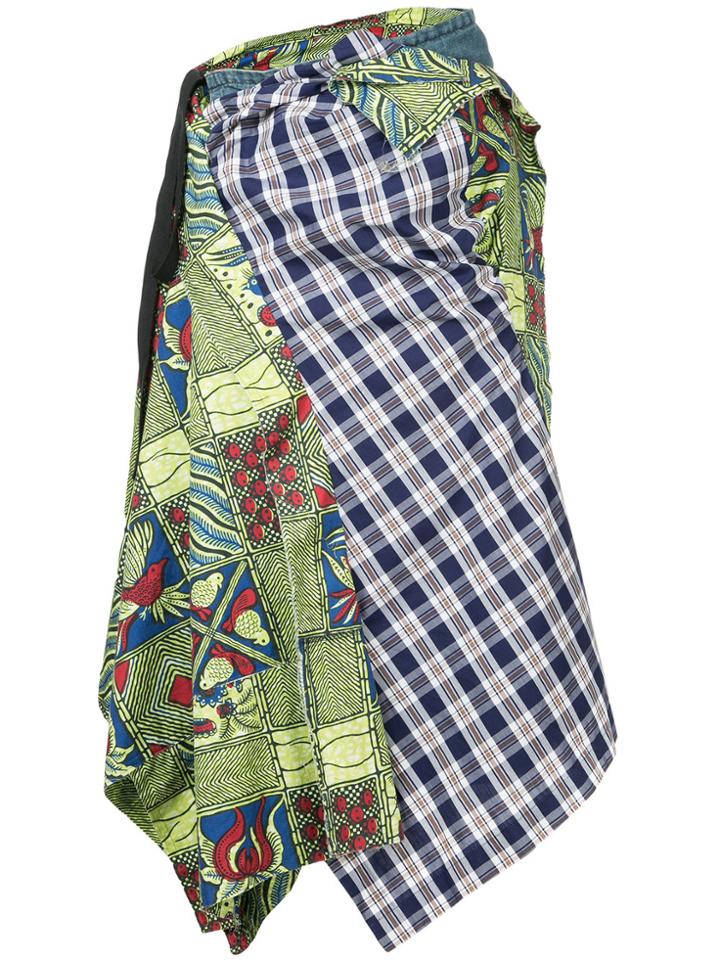 Junya Watanabe Comme Des Garçons Vintage Denim Patchwork Wrap Skirt -