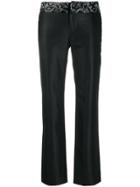 Versace Pre-owned Crystal Bead Detailed Trousers - Black