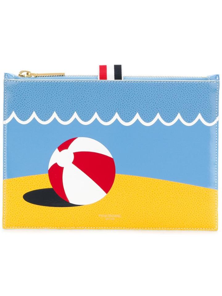 Thom Browne Beach Scene Large Coin Purse - Blue