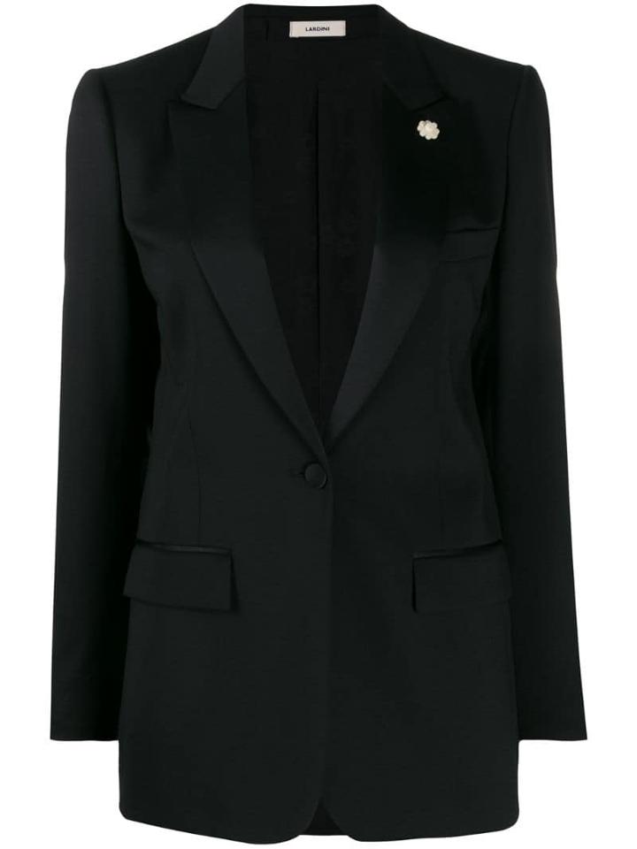 Lardini Lapel. Petal Blazer - Black