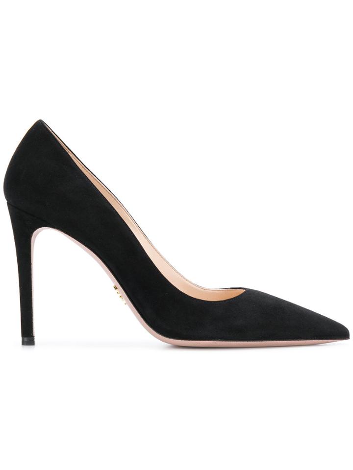 Prada Pointed Toe Stiletto Pumps - Black