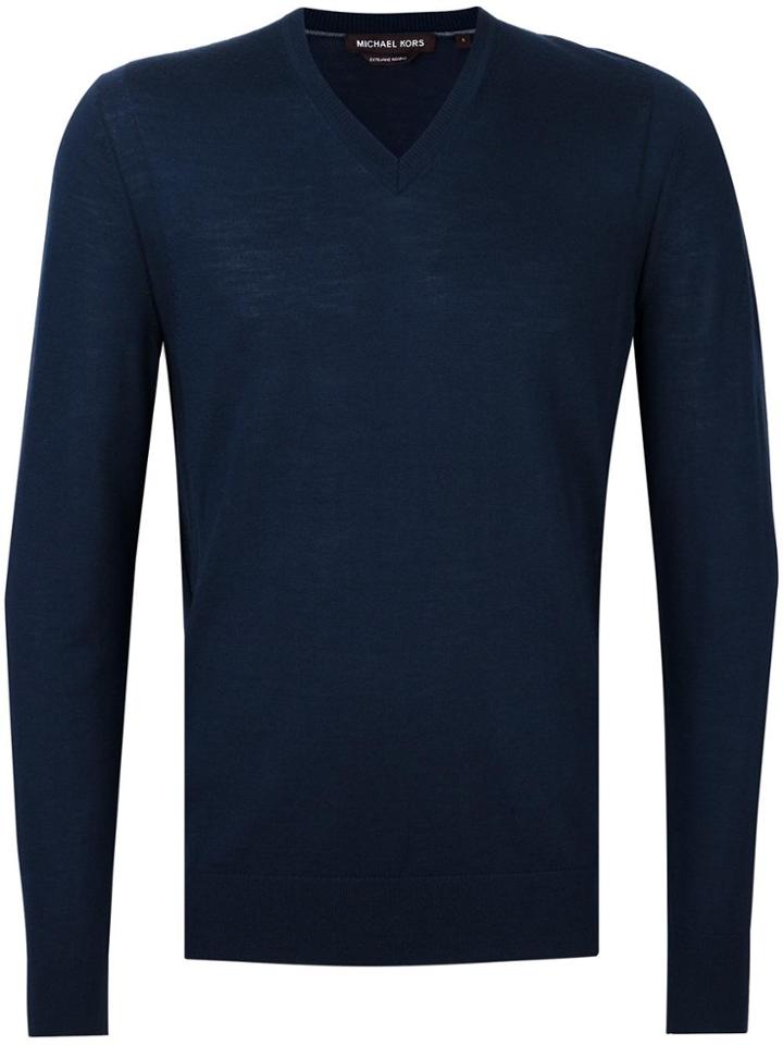 Michael Kors V-neck Jumper - Blue