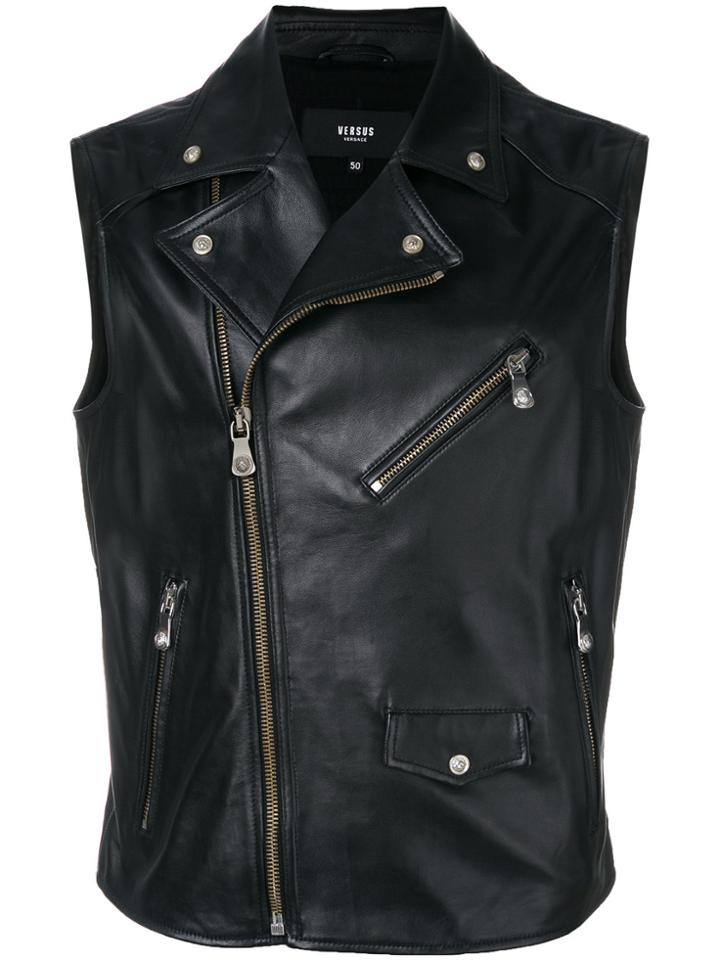Versus Waistcoat Biker Jacket - Black