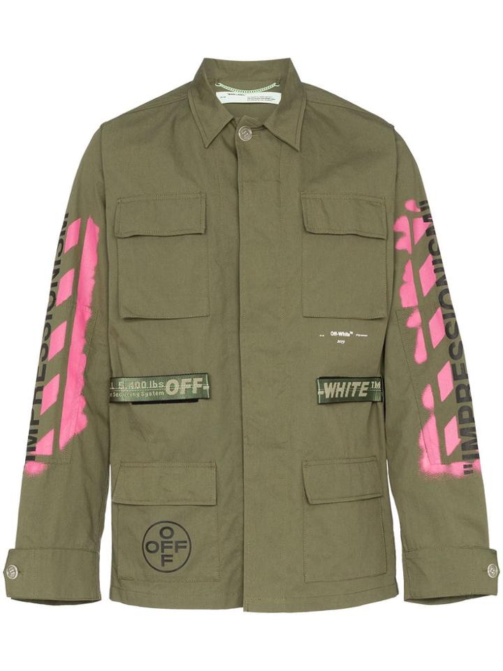 Off-white Utility Pocket Shirt Jacket - Green
