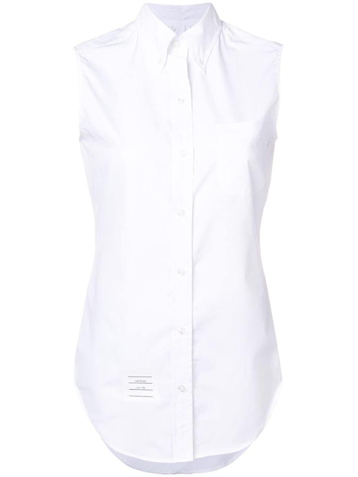 Thom Browne Sleeveless Button-down Shirt - White