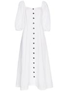 Mara Hoffman Mika Puff Sleeve Linen Blend Dress - White