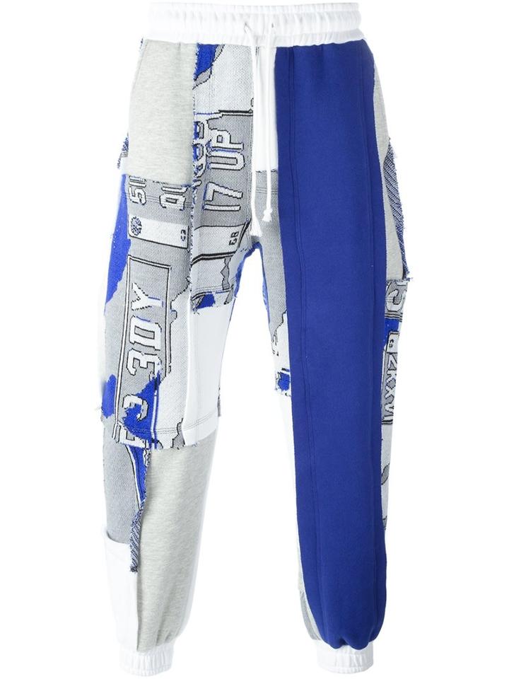 Liam Hodges Patchwork Sweatpants, Men's, Size: Medium, White, Cotton/merino/polyacrylic