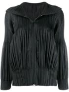 Pleats Please Issey Miyake Pleated Zip-up Jacket - Black