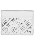 Burberry Perforated Logo Leather Card Case - White