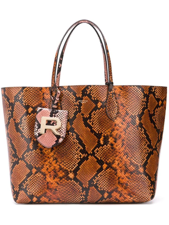 Rochas Snake Effect Tote Bag - Pink