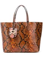 Rochas Snake Effect Tote Bag - Pink