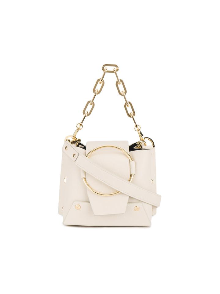 Yuzefi Mini Cream Leather Delila Bucket Bag - Nude & Neutrals
