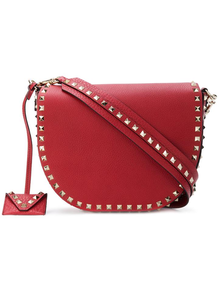 Valentino Valentino Garavani Rockstud Saddle Shoulder Bag - Red