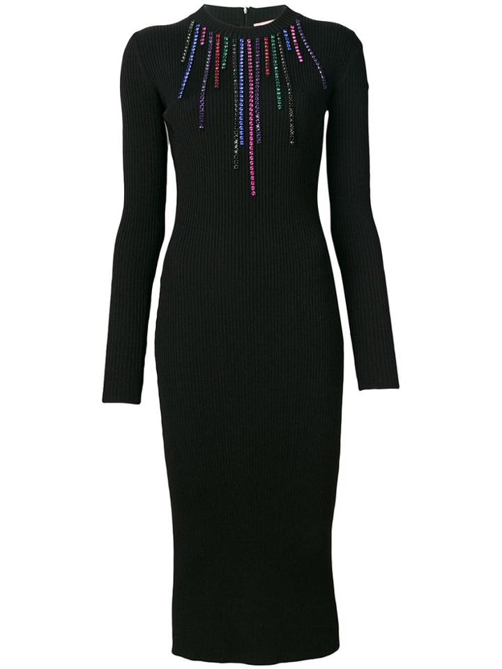 Christopher Kane Crystal Bodycon Dress - Black