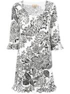 Fay Floral Print Dress, Women's, Size: Large, White, Cotton