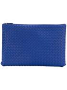 Bottega Veneta Large Woven Clutch Bag - Blue