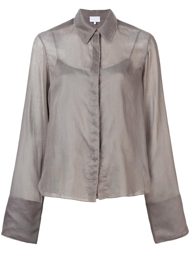 Noon By Noor Helen Embellished Trim Shirt - Grey