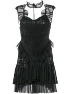 Jonathan Simkhai Net Insert Mini Dress - Black