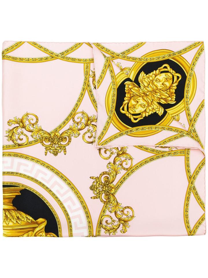 Versace Baroque Print Scarf - Pink