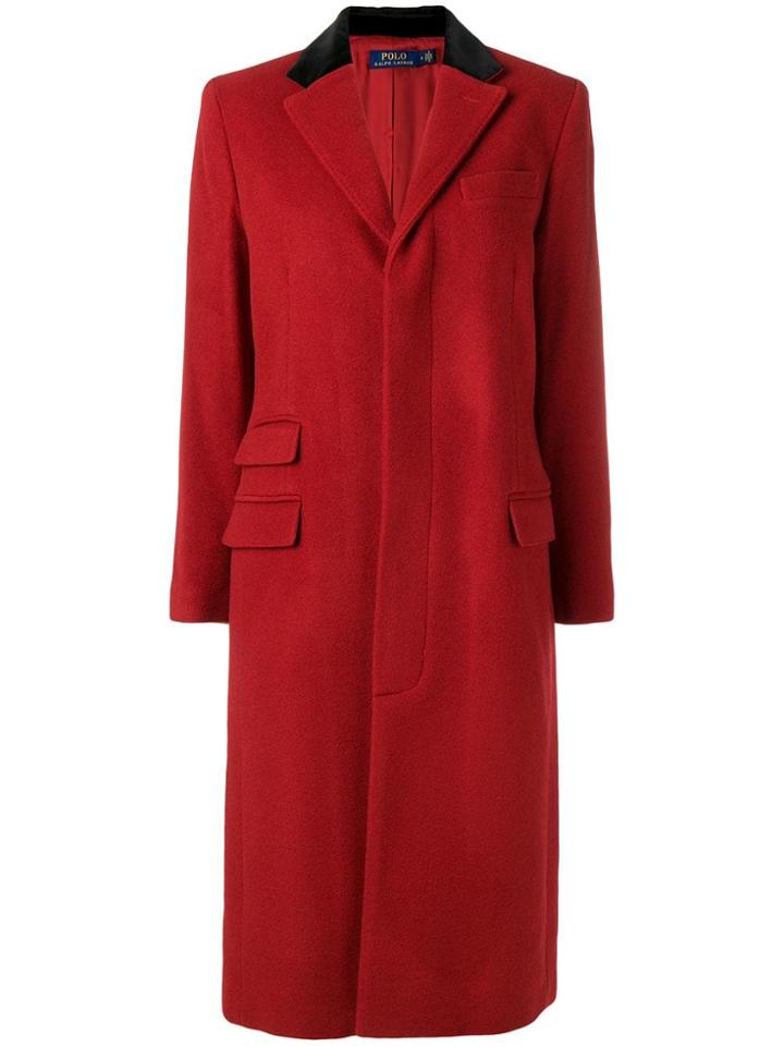 Polo Ralph Lauren Velvet Collar Coat - Red