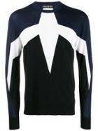 Neil Barrett Modernist Contrast-panel Knit Sweater - Blue