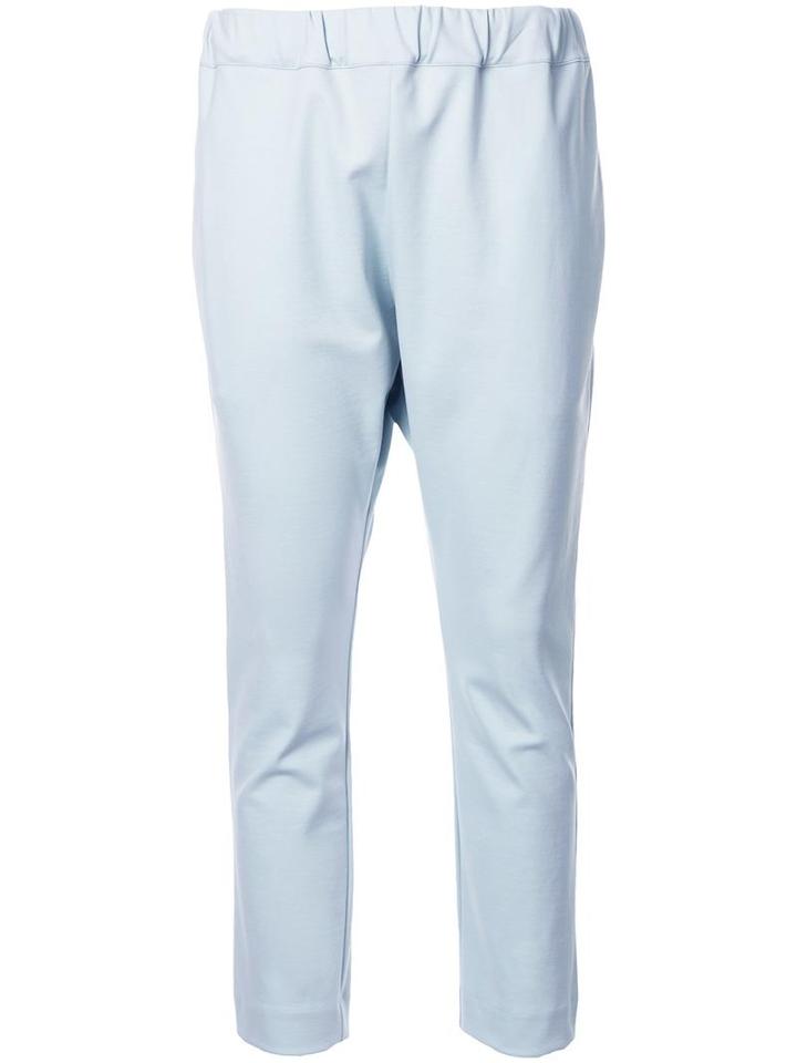 Bassike Stretch Pocket Detail Trousers, Women's, Size: 10, Blue, Cotton/nylon/spandex/elastane