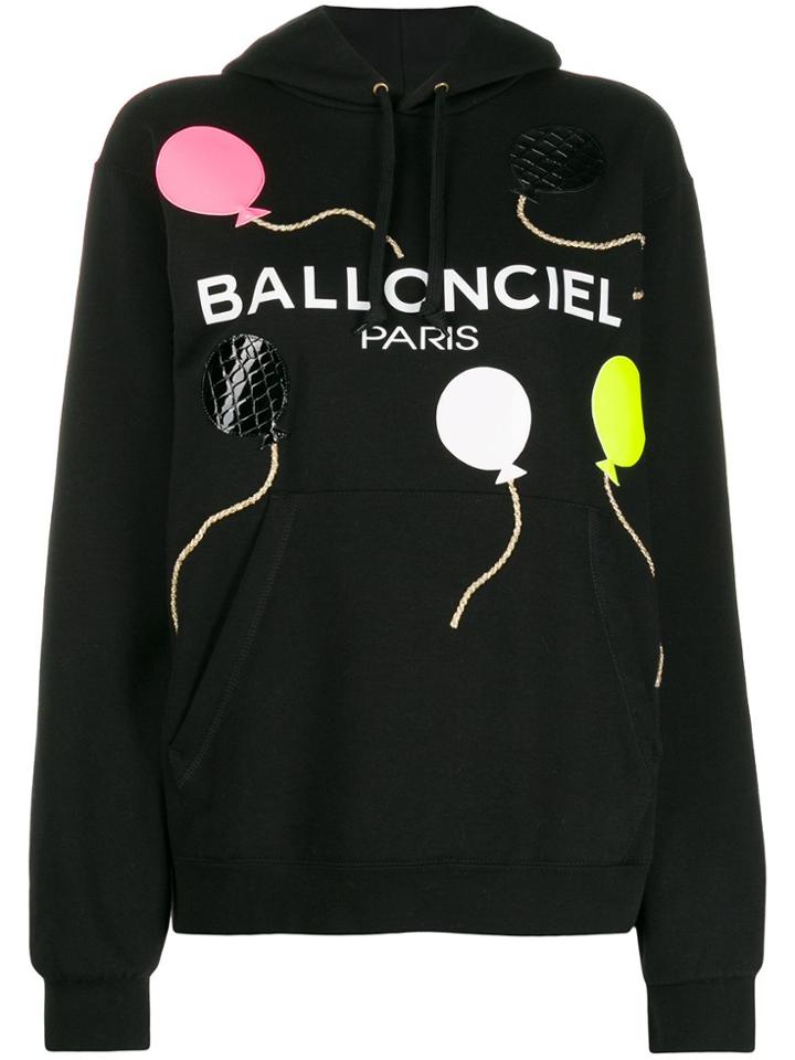 Nil & Mon Textured Balloon Print Hoodie - Black