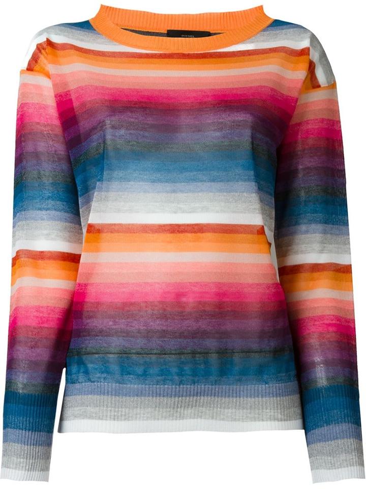 Diesel Striped Sweater, Women's, Size: M, Viscose/polyester