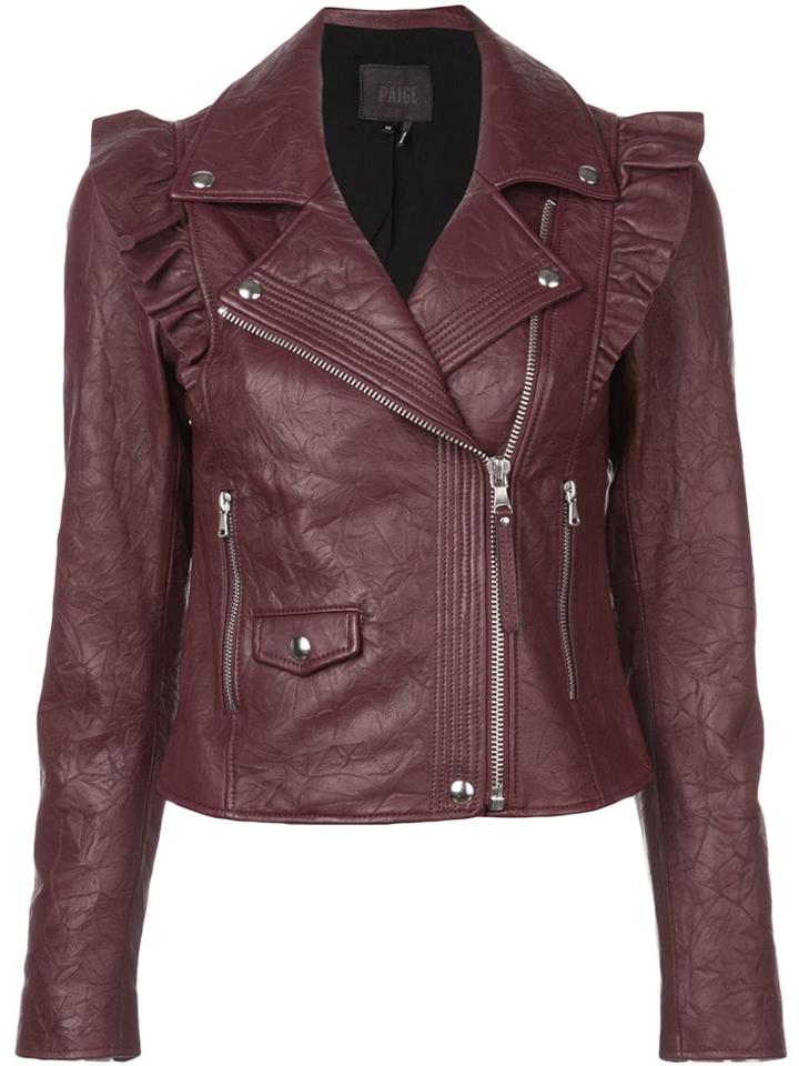 Paige Ruched Detail Jacket - Red