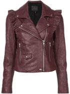 Paige Ruched Detail Jacket - Red