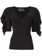 Ginger & Smart Revel Knit V-neck Top - Black