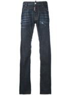 Dsquared2 Distressed Straight Leg Jeans - Blue