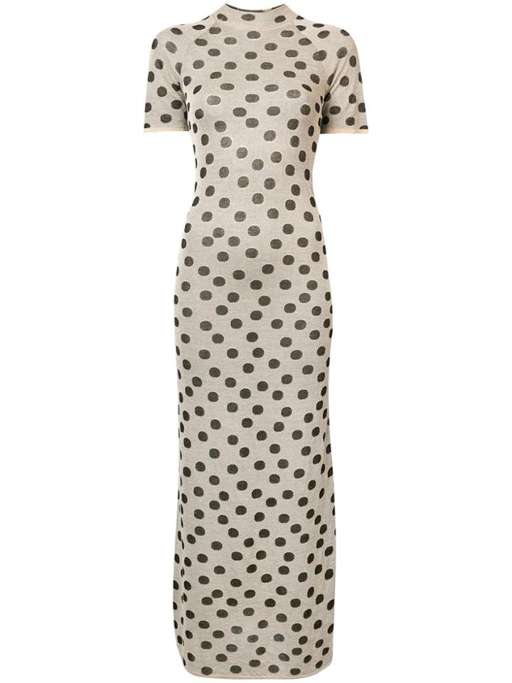 Nanushka Polka Dot Printed Dress - Brown