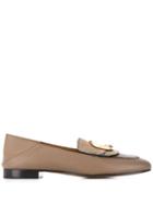 Chloé Collapsible-heel Leather Loafers - Grey