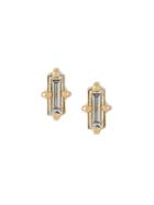 Wouters & Hendrix Gold 'baguette' Diamond Earrings