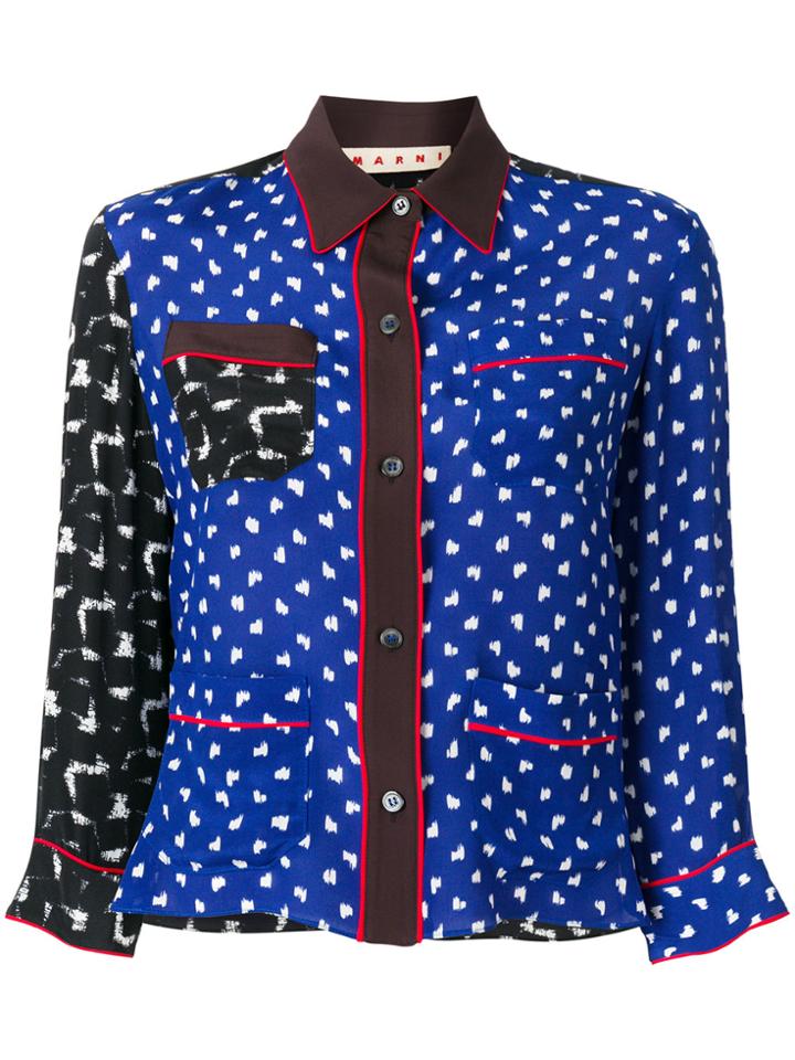 Marni Multi Panelled Pyjama Shirt - Blue