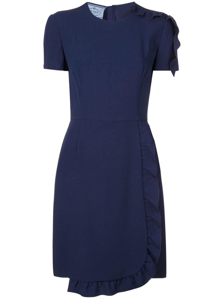 Prada Ruffle Trim Dress - Black