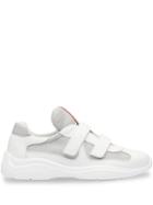 Prada Mesh Panel Touch Strap Sneakers - White