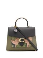 Coach Floral Monogram Tote Bag - Black