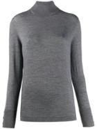 Agnona Roll-neck Fitted Sweater - Grey