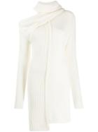 Patrizia Pepe Knitted Cold-shoulder Dress - White
